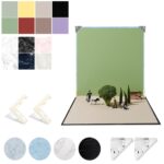 Tablero de fondo de doble cara de 2 piezas de 60 cm + Juego de accesorios de fotografía de papel de fondo de 7 piezas, Set 7