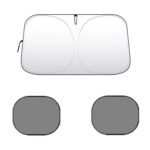 Visera de protección solar con aislamiento térmico para parabrisas delantero de coche, Large Front Baffle + 2 Side Baffles
