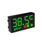 Voltímetro de tiempo con pantalla digital LED compacto, 2 in 1 Temperature Green