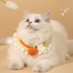 Bufanda hecha a mano con cuello de lana para decoración de fotos, Collar de punto bonito para perros y gatos, Romantic Princess - Imagen 8