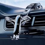 BUDK Triángulo Sensor de Gravedad Soporte para Teléfono de Coche Soporte de Navegación para Salida de Aire de Coche, Bent Suction Cup Base Model