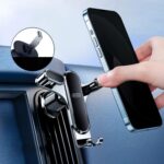 BUDK Triángulo Sensor de Gravedad Soporte para Teléfono de Coche Soporte de Navegación para Salida de Aire de Coche, Hook Model