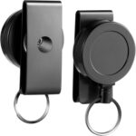 Llavero retráctil resistente giratorio de 360 grados con clip para cinturón, Metal Material