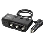 Cargador de carga rápida para coche con encendedor de cigarrillos con pantalla digital de 120W
