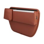 Organizador de costura de abrazadera de asiento automotriz, bolsa de almacenamiento para decoración de coche, modelo de taza de agua, Main Driver Saddle Brown