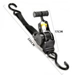 Correas de fijación de carga para automóviles y motocicletas con tensor de retracción automática, 330cm Black - Imagen 3