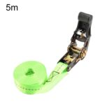 Tensor de trinquete para motocicleta, agrupación de carga y correas de fijación de equipaje, Fluorescent Green 5m