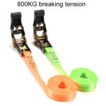 Tensor de trinquete para motocicleta, agrupación de carga y correas de fijación de equipaje, Orange 2m - Imagen 2