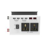 Inversor de coche de 12V CC a 220V CA, enchufe doble 4USB