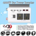 Inversor de coche de 12V CC a 220V CA, enchufe doble 4USB - Imagen 2