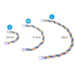 Cuerda de algodón para escalar loros, juguete para pájaros, macarrón, poste de pie tipo U para pájaros, S 24.5cm - Imagen 3