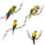 Cuerda de algodón para escalar loros, juguete para pájaros, macarrón, poste de pie tipo U para pájaros, S 24.5cm - Imagen 4