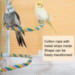Cuerda de algodón para escalar loros, juguete para pájaros, macarrón, poste de pie tipo U para pájaros, S 24.5cm - Imagen 6