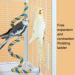 Cuerda de algodón para escalar loros, juguete para pájaros, macarrón, poste de pie tipo U para pájaros, S 24.5cm - Imagen 7