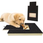 Tablero para rascar para perros, papel de lija de madera, molinillos de uñas para perros con cajón para golosinas