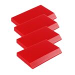 Rascador de goma suave con película de agua y vidrio para limpieza de coche, 4 Uds., Short Red