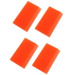 Rascador de goma suave con película de agua y vidrio para limpieza de coche, 4 Uds., Short  Orange