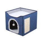 Cama plegable multifuncional para mascotas con tablero rascador para gatos de sisal