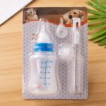 Biberón de leche para mascotas Taza de agua portátil con múltiples tetinas, Small Blue - Imagen 8