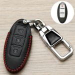 Para Nissan Car Key Cover Llavero Placa de matrícula antipérdida, A