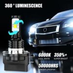 2 uds H11B 3570 2LED 80W bombillas de faros delanteros de coche luces antiniebla de alto brillo, H11B (Ice Blue) - Imagen 8