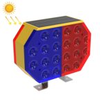 Luces de advertencia de carretera estroboscópicas rojas y azules, luz de barricada LED de doble cara con energía Solar, señal de tráfico, C1A