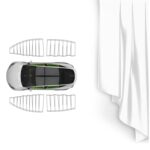 Cortina de protección solar para ventana lateral del coche, For Tesla Model 3 4pcs White