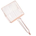 Pala para arena de gatos de Metal, mango extendido, herramienta de pala para gatos esqueleto, grande, Rose Golden