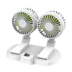 Ventilador de circulación de ventilador de doble cabezal para coche con puerto USB de 5 V
