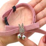 Collar para mascotas, joyería, collar ajustable con campana para gatos, Black - Imagen 5