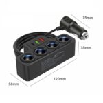 1 a 4 Q3.0 Encendedor de cigarrillos para automóvil Carga rápida Enchufe de conversión para automóvil de 120 W, BY-1369 - Imagen 2