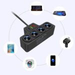 1 a 4 Q3.0 Encendedor de cigarrillos para automóvil Carga rápida Enchufe de conversión para automóvil de 120 W, BY-1369 - Imagen 4