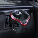 Portavasos para automóvil, salida de aire acondicionado, estante de almacenamiento multifuncional, Black Red Ordinary