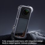 Para Insta360 X4 PGYTECH P-55A-010 jaula de conejo de Metal bisel protector expandible de aluminio con estuche para gafas - Imagen 4