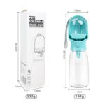 2 en 1 comedero para mascotas, botella de agua potable para perros, taza de agua portátil para pasear al aire libre, 500ml+180ml - Imagen 2