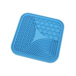 Ventosa de silicona para lamer almohadilla para perro, cuenco de alimentación lenta antiasfixia, Small (Blue)