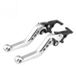 Palanca de freno de bicicleta eléctrica ajustable, capó de manillar de freno de disco doble de seis velocidades CNC, 1 par, Brake Lever(Silver)