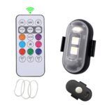 Luz de advertencia intermitente colorida universal para motocicleta con control remoto inalámbrico, Paste Type, Magnetic Type