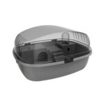 Jaula para hámster panorámica, transparente, multifuncional y de gran espacio, Gray Basic Model