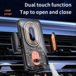 Cargador inalámbrico transparente para coche de 120 W, soporte para teléfono móvil, cargador rápido magnético - Imagen 2