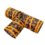 Túnel de juego plegable para gatos de interior con forma de calabaza de Halloween, 3-Way
