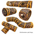 Túnel de juego plegable para gatos de interior con forma de calabaza de Halloween, Straight - Imagen 3