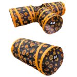 Túnel de juego plegable para gatos de interior con forma de calabaza de Halloween, Straight - Imagen 4
