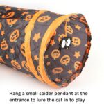Túnel de juego plegable para gatos de interior con forma de calabaza de Halloween, Straight - Imagen 7
