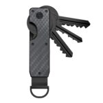 Organizador de llaves compacto con llavero de metal que puede contener de 2 a 6 llaves, Carbon Fiber