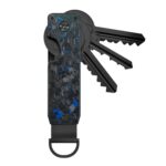 Organizador de llaves compacto con llavero de metal que puede contener de 2 a 6 llaves, Blue Forged Carbon