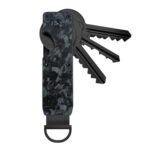 Organizador de llaves compacto con llavero de metal que puede contener de 2 a 6 llaves, Black Forged Carbon