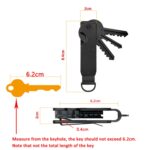 Organizador de llaves compacto con llavero de metal que puede contener de 2 a 6 llaves, Carbon Fiber - Imagen 3