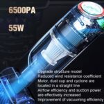 Aspiradora de coche de carga inalámbrica Mini aspiradora de mano de alta potencia para seco y húmedo, Blue - Imagen 4