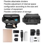 Cwatcun D115 Bolso bandolera para cámara DSLR con película de cuero impermeable, Black Large - Imagen 4